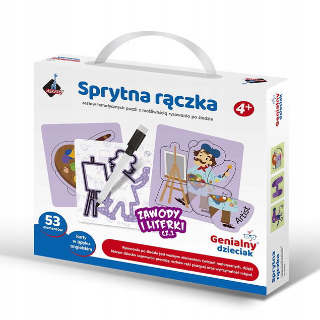 Zestaw Rysowanie po Śladzie Literki Zawody 53 el. z Pisakiem od 4 lat