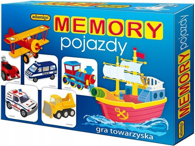Adamigo Memory Pojazdy Gra Pamięciowa dla Dzieci 3+