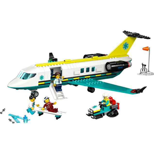 LEGO City 60465 Samolot Pogotowia Ratunkowego z Mobilnym Laboratorium i Skuterem Śnieżnym