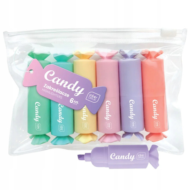 Zakreślacze Pastelowe Candy 6 kolorów YNT Interdruk Etui