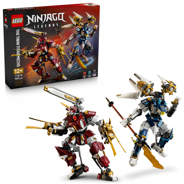 LEGO NINJAGO 71870 Tytanowe Roboty Mechy Kai Nya – Zestaw Klocków