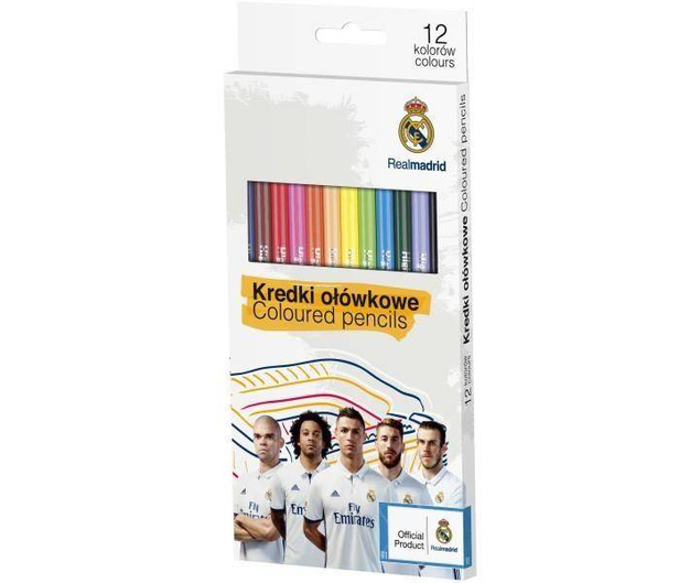 Kredki ołówkowe 12 kolorów Real Madryt ASTRA