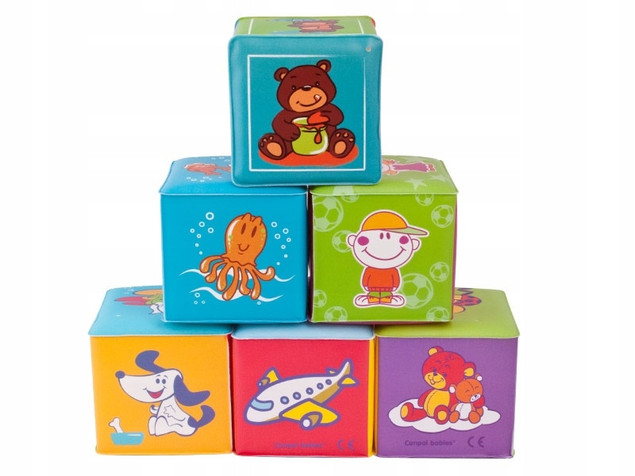 Miękkie klocki kostka edukacyjna Canpol Babies 6m+