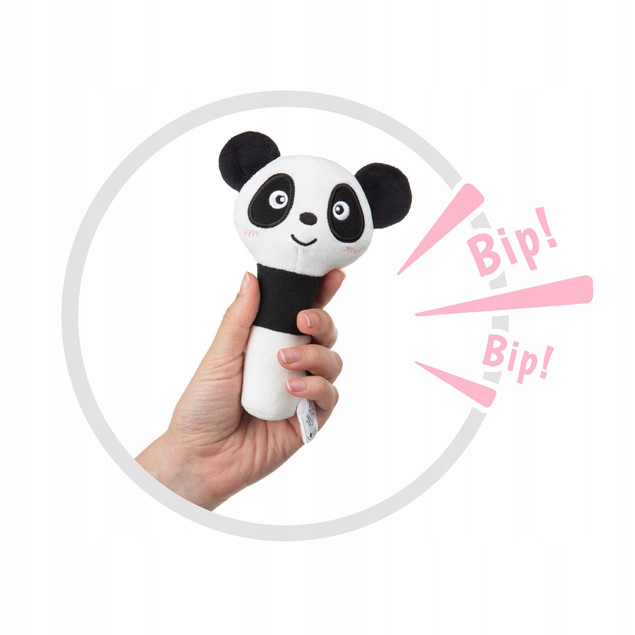 Akuku Grzechotka Sensoryczna Panda Piszczek Szeleścik Zabawka Niemowlęca