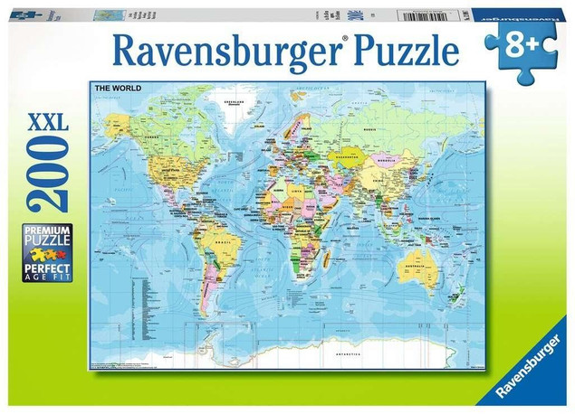 Puzzle Ravensburger 200 elementów Mapa świata XXL