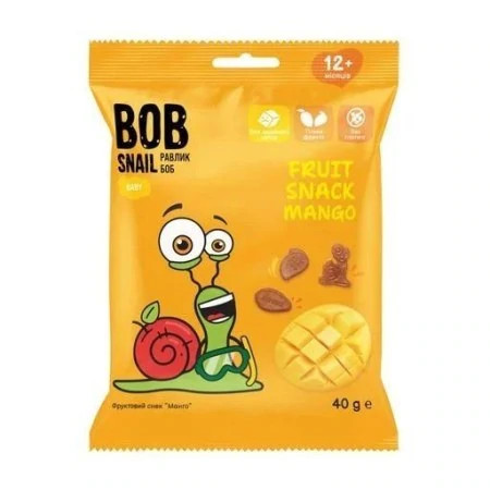 BOB SNAIL Żelki Owocowe MANGO Bez Dodatku Cukru 40g