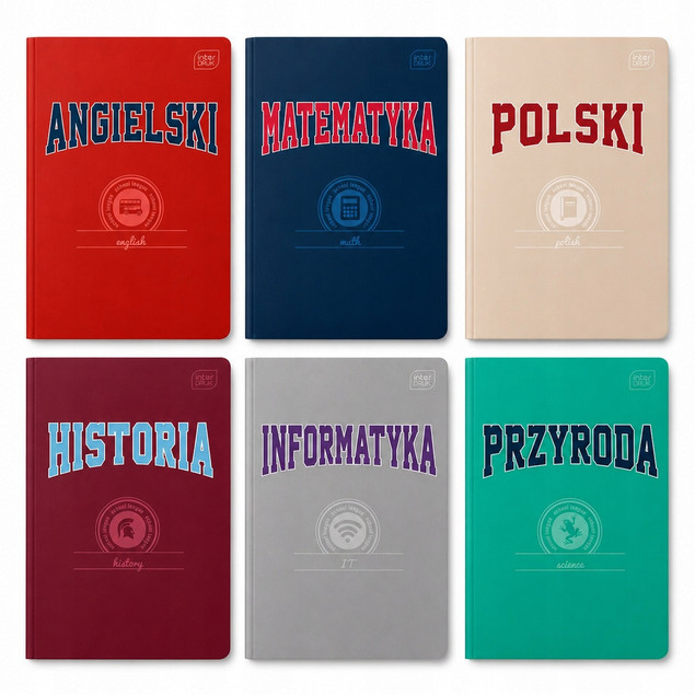6× subject notebooks A5, 60 sheets (70 g/m²) for 4th grade, Interdruk
