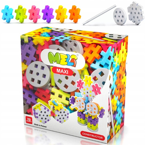 KLOCKI MELI MAXI CONSTRUCTOR 70 el. dla Dzieci 12m+