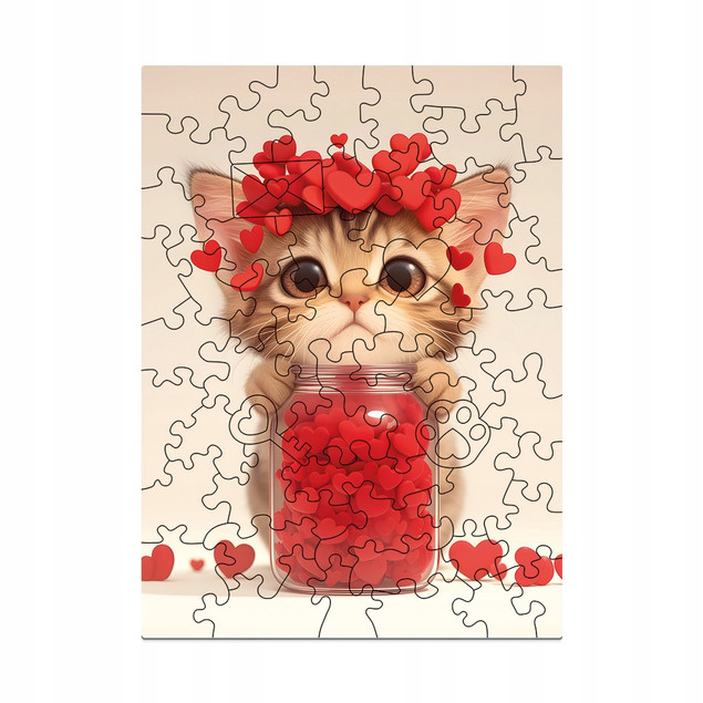 Alexander Puzzle Drewniane 50 Kotek Pełen Miłości