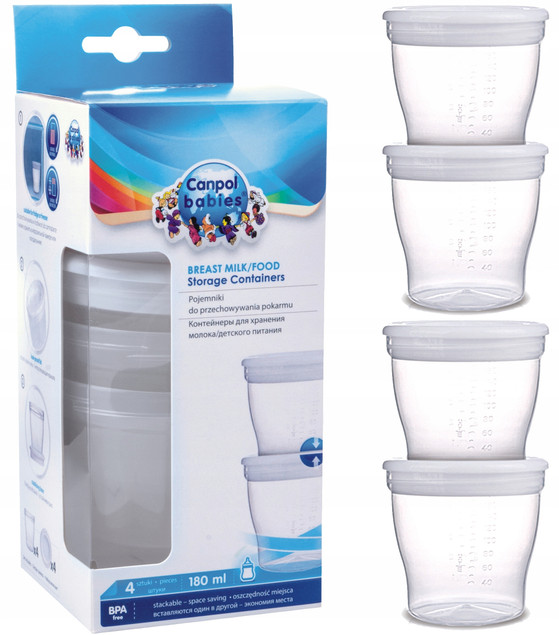 Pojemniki na pokarm Canpol Babies 180 ml 4 szt