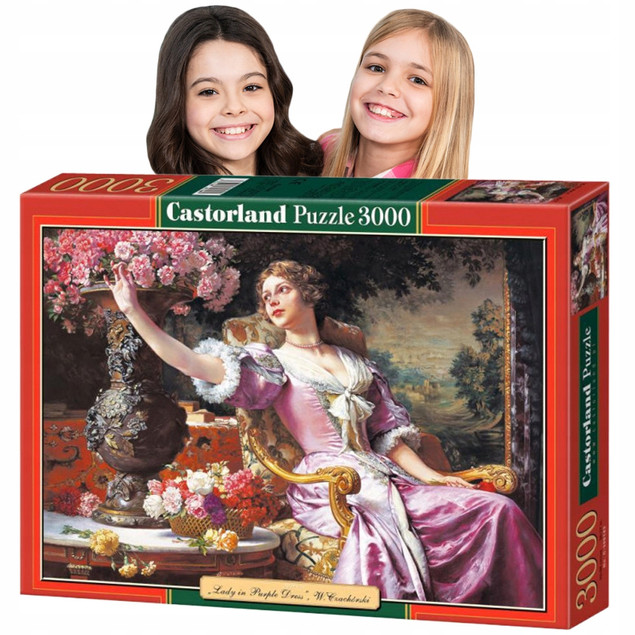 Puzzle 3000 Dama w różowej sukni CASTOR