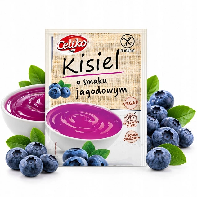 Kisiel Jagodowy Bez Dodatku Cukru Bezglutenowy CELIKO