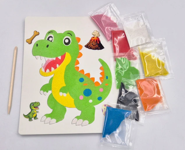 Piaskowe obrazki Dinozaur Alexander z naklejkami