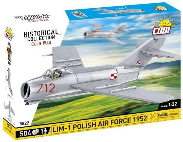 COBI 5822 Historical Collection Cold War Zimna Wojna Samolot myśliwski LIM-1 Polish Air Force 504 klocki