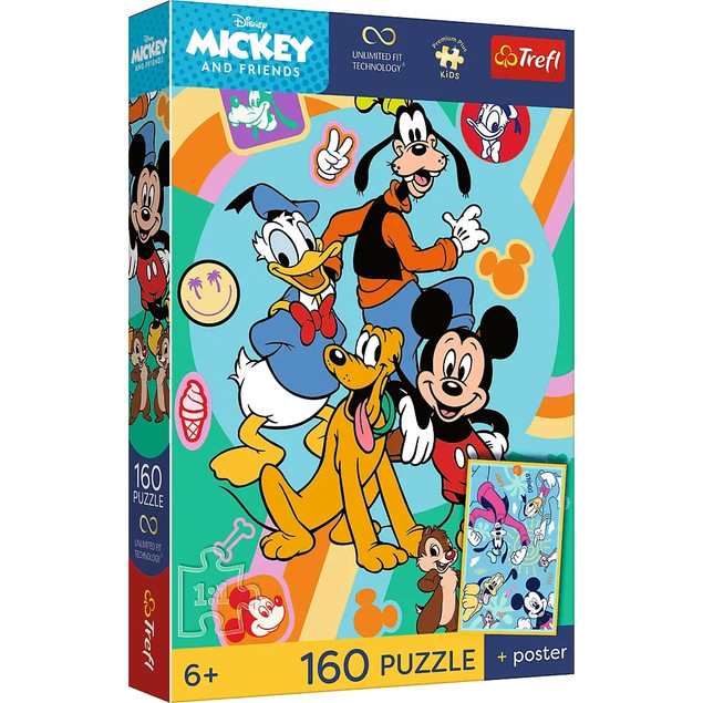 Puzzle Trefl 160 el. Mysia Godzina Myszka Miki + Plakat