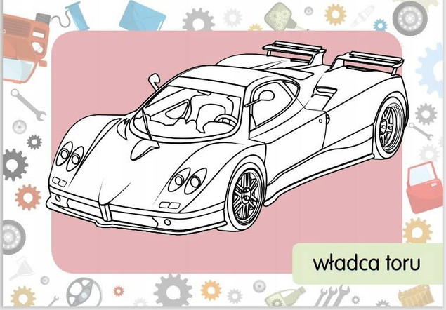 Kolorowanka z tatuażami. Samochody sportowe