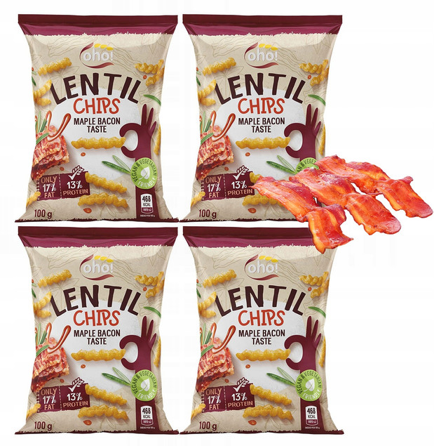 Chipsy z czerwonej soczewicy bekonowe Oho! 100g