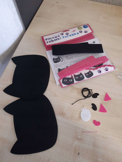 Filcowe Robótki Torebka Kot Stnux DIY Zestaw Kreatywny