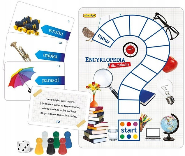 Gra Planszowa Adamigo Encyklopedia dla Malucha Quiz Edukacyjna 5+