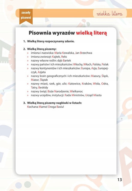 Ortografia i Gramatyka Dyktanda 2025 Karty Pracy Ćwiczenia Klasa 2-3 GREG