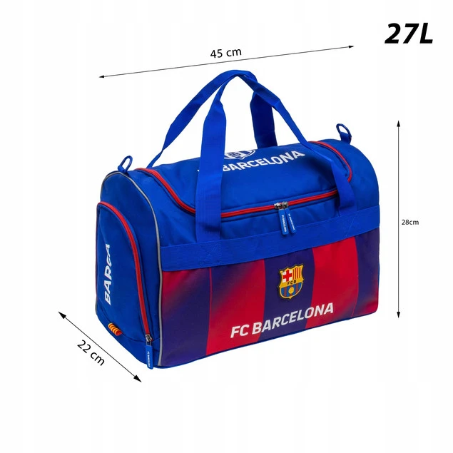 Torba treningowa sportowa ASTRA FC BARCELONA Young dla piłkarza – komora główna i kieszenie boczne