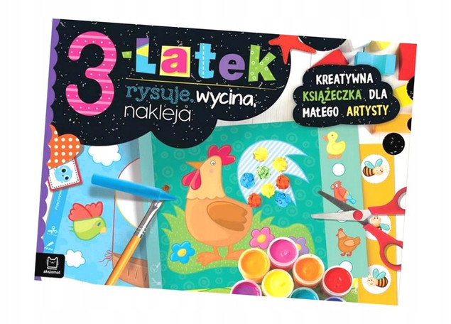 3-latek rysuje, wycina, nakleja. Kreatywna książeczka dla małego artysty Anna Podgórska