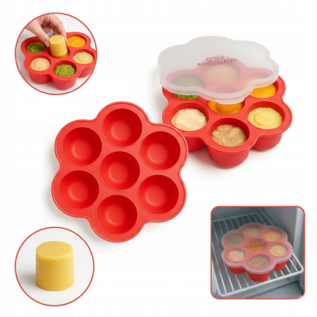 Silikonowa forma do mrożenia PORCJOWANIA jedzenia dla dzieci BOCIOLAND