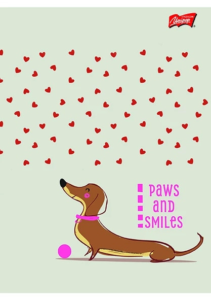 Zeszyt A4 32k linia dwukolorowa laminowany LOVELY DACHSHUND lakier mie