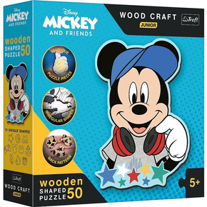 Puzzle DREWNIANE 50 Układanka Myszka MICKEY Miki Bajkowe Kształty 5+ Trefl