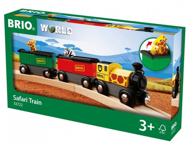 BRIO World Pociąg Safari z żyrafą i zebrą