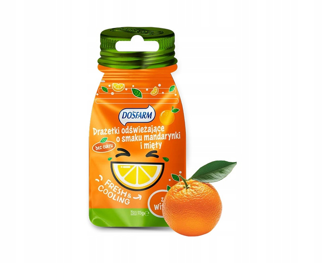 Cukierki Drażetki Odświeżające o Smaku MIĘTA i MANDARYNKA Dosfarm 15g