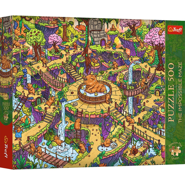 Puzzle Trefl 500 elementów Premium The Impossible Maze Kapibary Labirynt