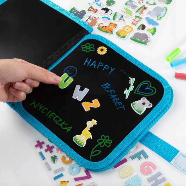 Podróżny Zestaw Zabaw Kidea Zmywalne Naklejki Markery spokojna podróż