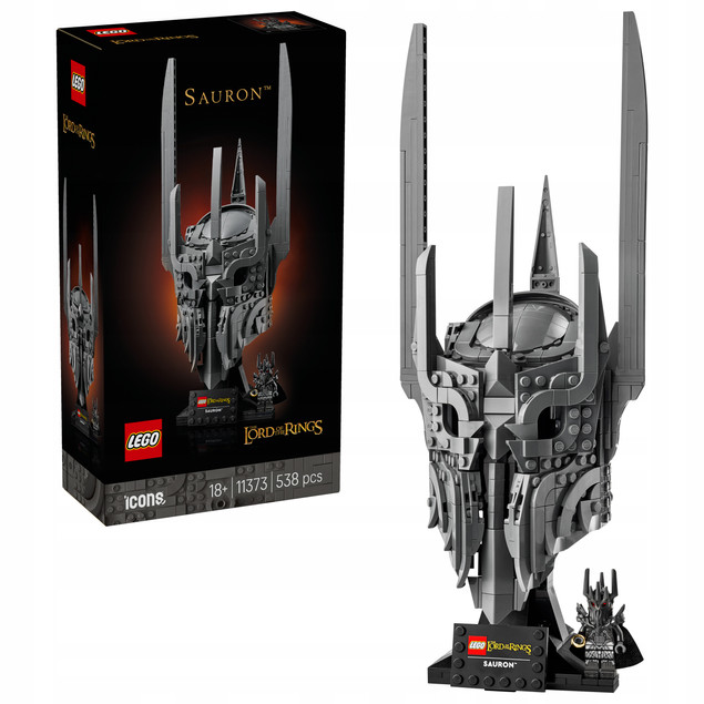 LEGO Icons 11373 Władca Pierścieni: Hełm Saurona – Kolekcjonerski Model Z Minifigurką