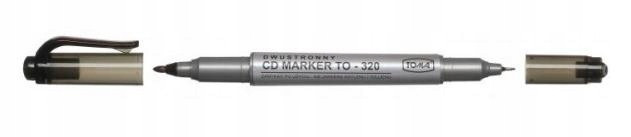 Marker Permanentny Z Tuszem Wodoodpornym Dwustronny Pisak Czarny TOMA