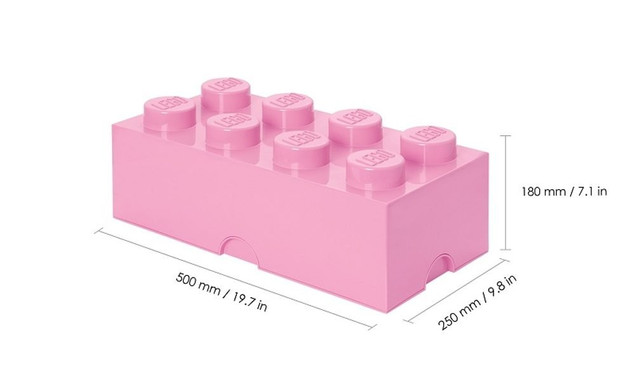 LEGO Pojemnik na Klocki Storage Brick 4x2 Jasnoróżowy 50cm