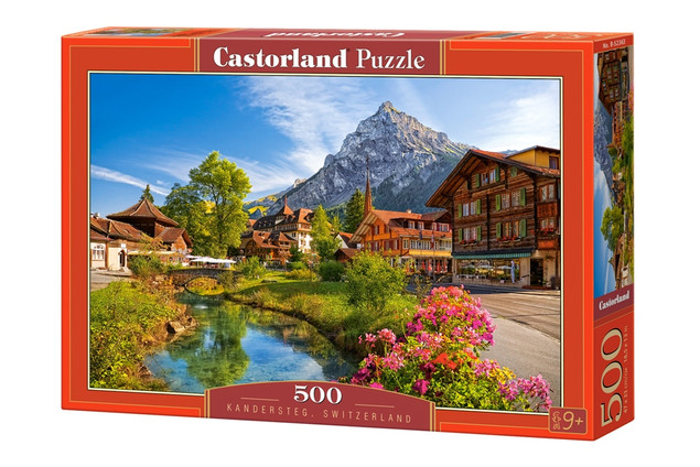 Puzzle 500 Układanka Krajobraz SZWAJCARIA Góry Miasto Widok 9+ Castorland