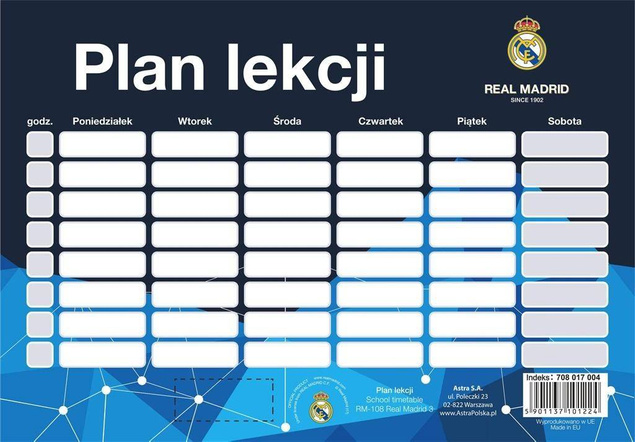 Plan lekcji RM-108 Real Madrid 3 (25szt) ASTRA