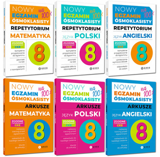 EGZAMIN ÓSMOKLASISTY REPETYTORIUM+ ARKUSZE POLSKI+ MATEMATYKA+ ANGIELSKI