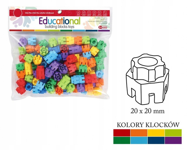 Klocki Edukacyjne Askato Małych Geniuszy Śrubki 100 elementów