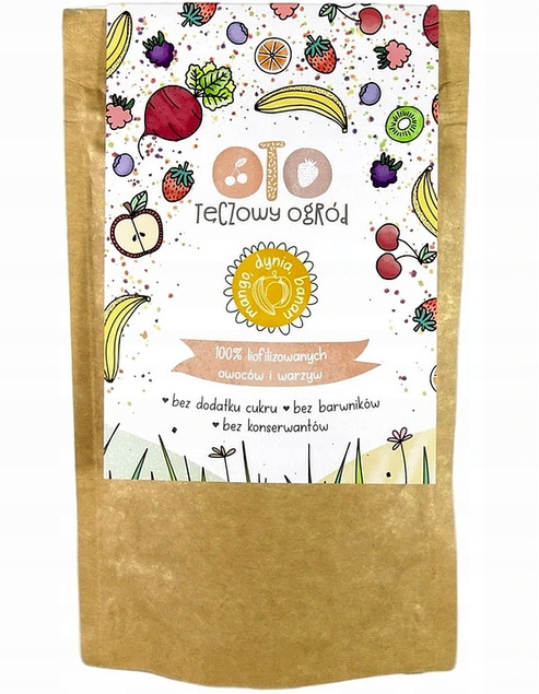 OtoLandia Tęczowy ogród Owoce i warzywa liofilizowane Mango, dynia, banan 40 g