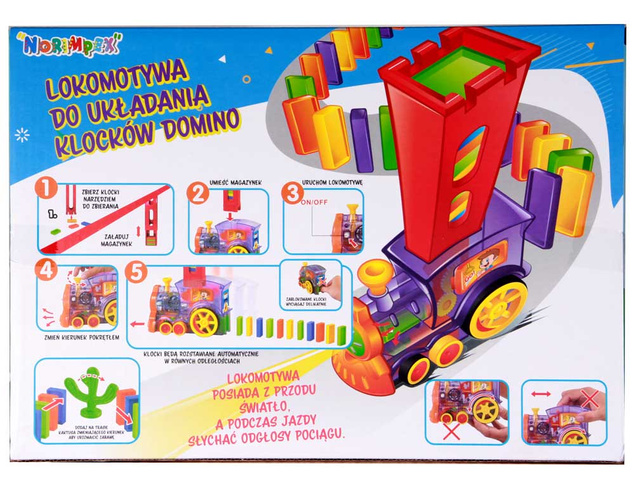 Lokomotywa Pociąg domino - układanka z ciuchcią