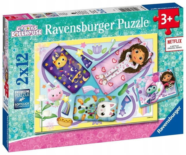 Puzzle Ravensburger 24 elementów Puzzle 2x12 Koci Domek Gabi