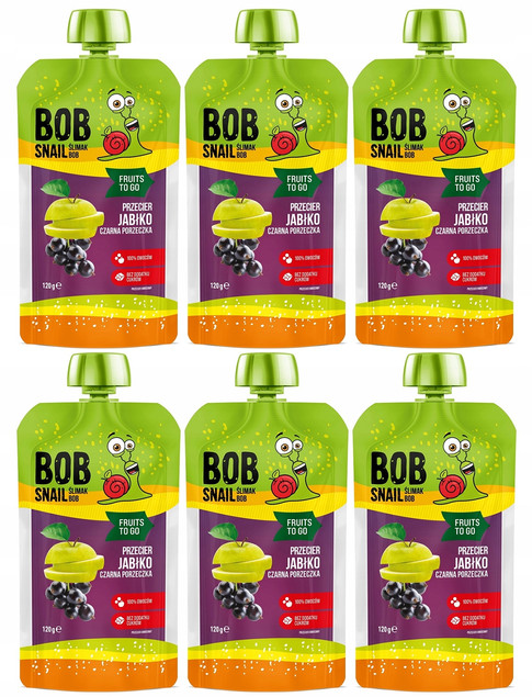 Smoothie Bob Snail jabłkowo-porzeczkowe 6x120g