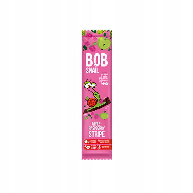 2x Przekąski Bob Snail paski jabłkowo-malinowe 14 g