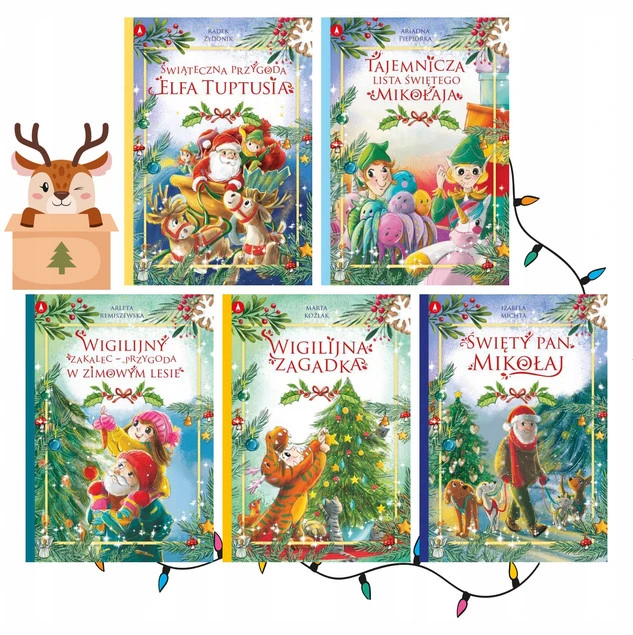 5x PAKIET Wigilijna Zagadka Świąteczna Przygoda Elfa Tuptusia Święty Pan
