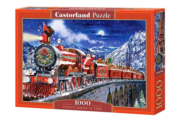 Puzzle 1000 Układanka Zima MIKOŁAJ Pociąg Śnieg ŚWIĘTA 9+ Castorland