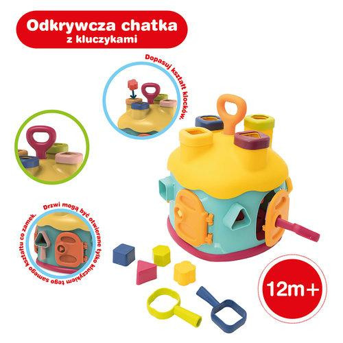 Interaktywny Domek Odkrywca Chatka Sorter Klucze Kształty