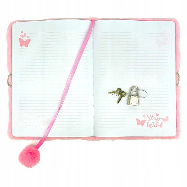 Pluszowy Pamiętnik Z Kłódką Włochacz MOTYLEK Motyl Świecący A5 96k Majewski