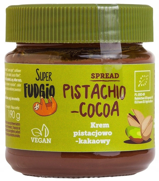 SUPER FUDGIO Wegański krem pistacjowo kakaowy 190 g